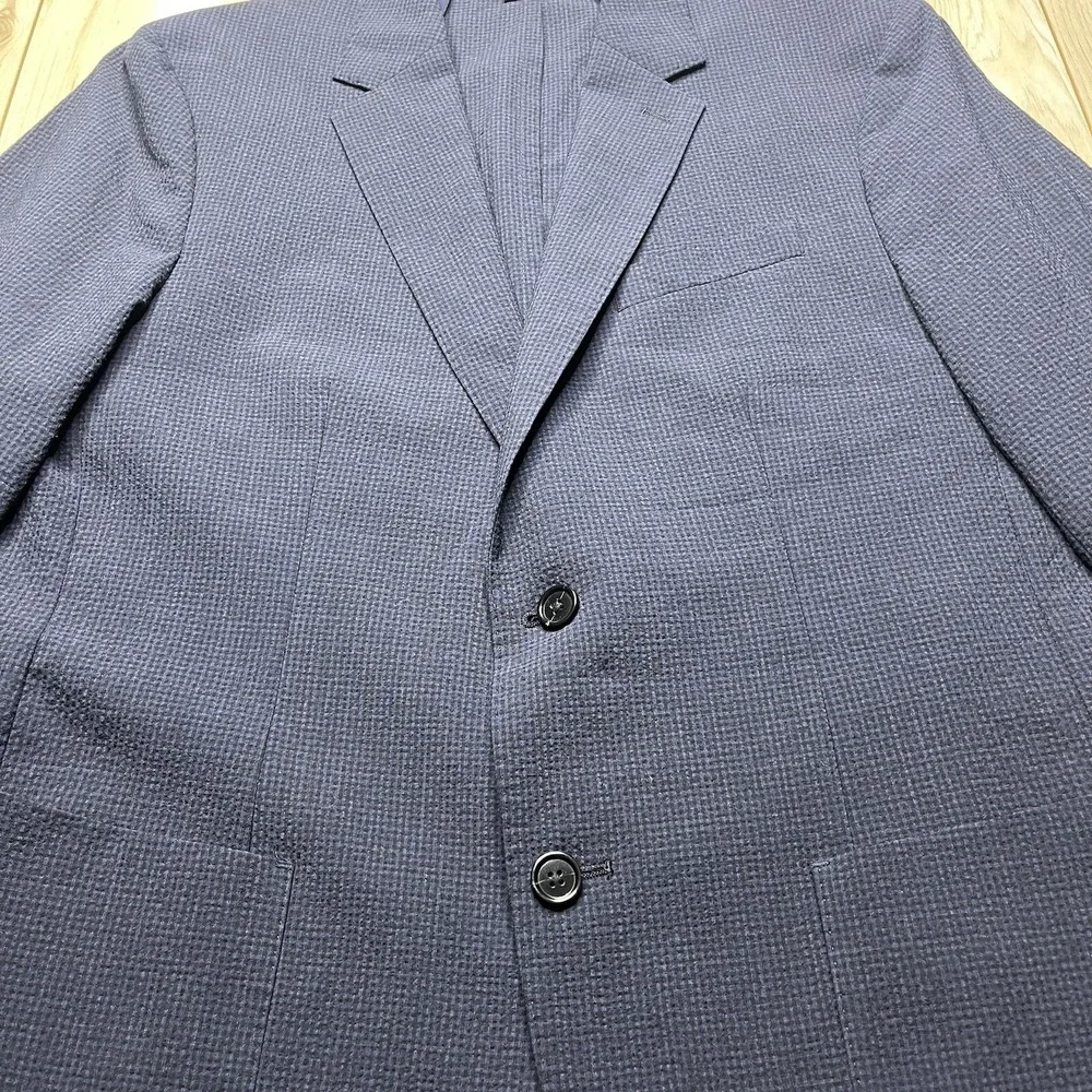 Banana Republic Slim Fit Unstructured Textured Wool Sportscoat Blue Mens Sz 42R
